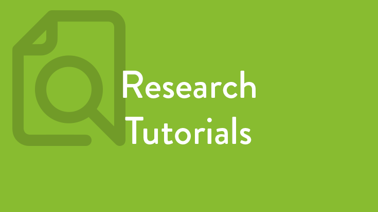 Research Tutorials white text an a lime green background
