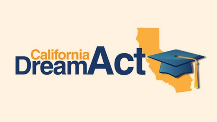 California Dream Act logo showing the state outline with a graduation cap